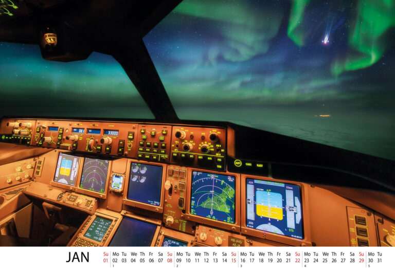 Januarblatt aus dem Kalender "Up in the sky"